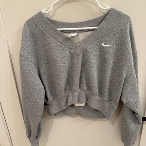 Nike Heather Gray V-Neck Sweatshirt